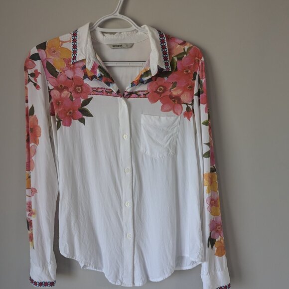 Desigual White Floral Laurene Blouse - Picture 2 of 4